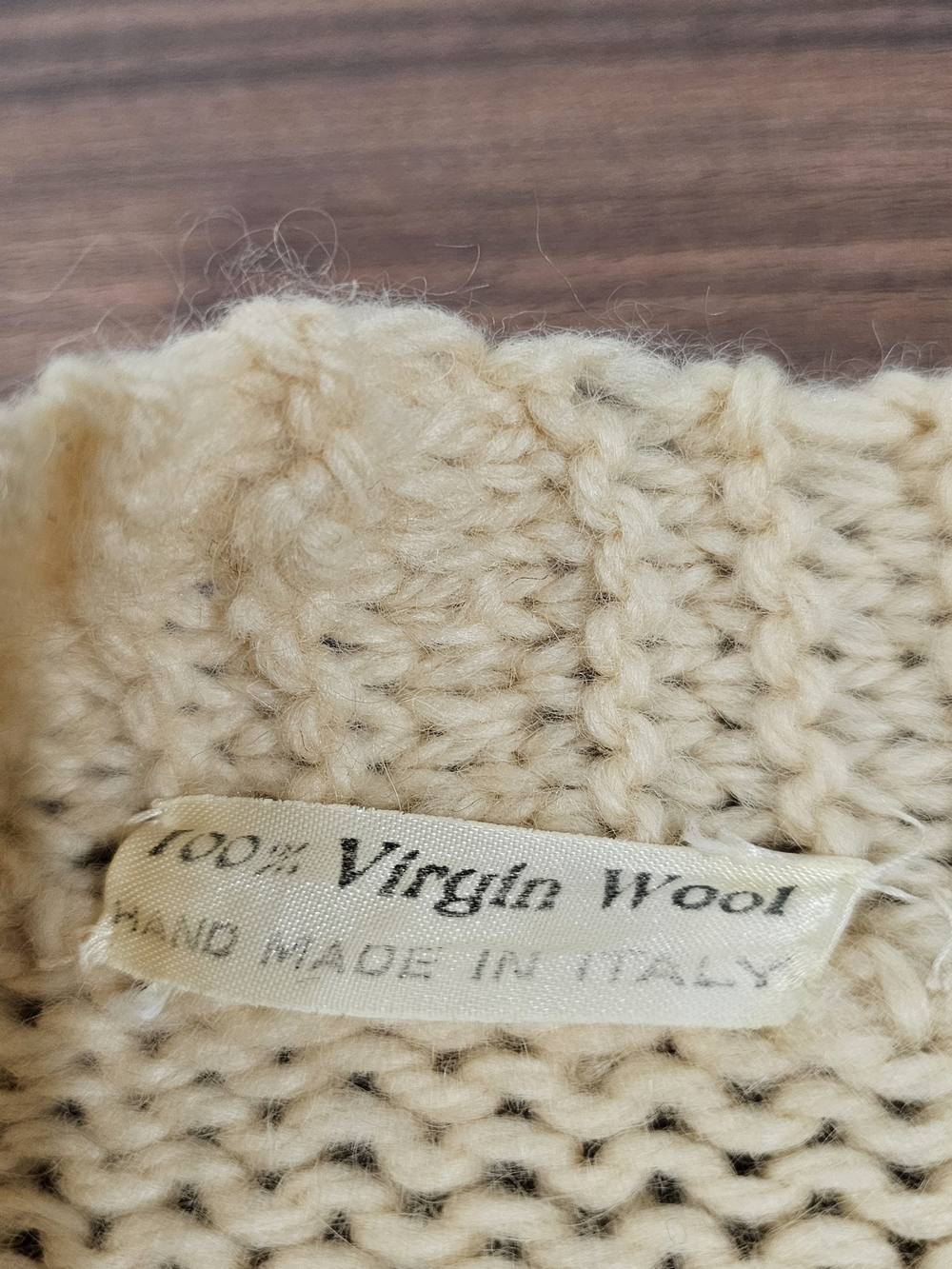 Vintage Italian 100% Virgin Wool Sweater Vest Cable Knit Academia  Unisex L Ital - Picture 5 of 8
